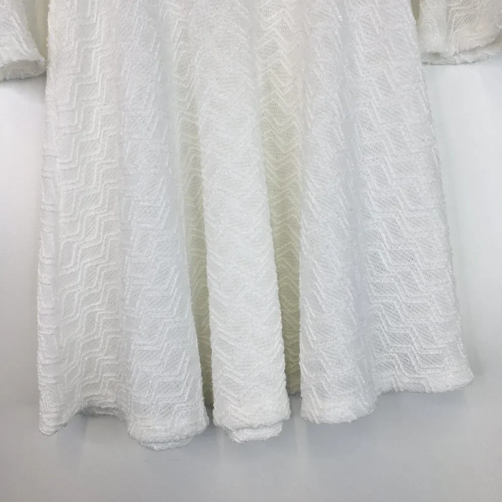 Tahari Girl Bell Sleeve White Dress Size 6X